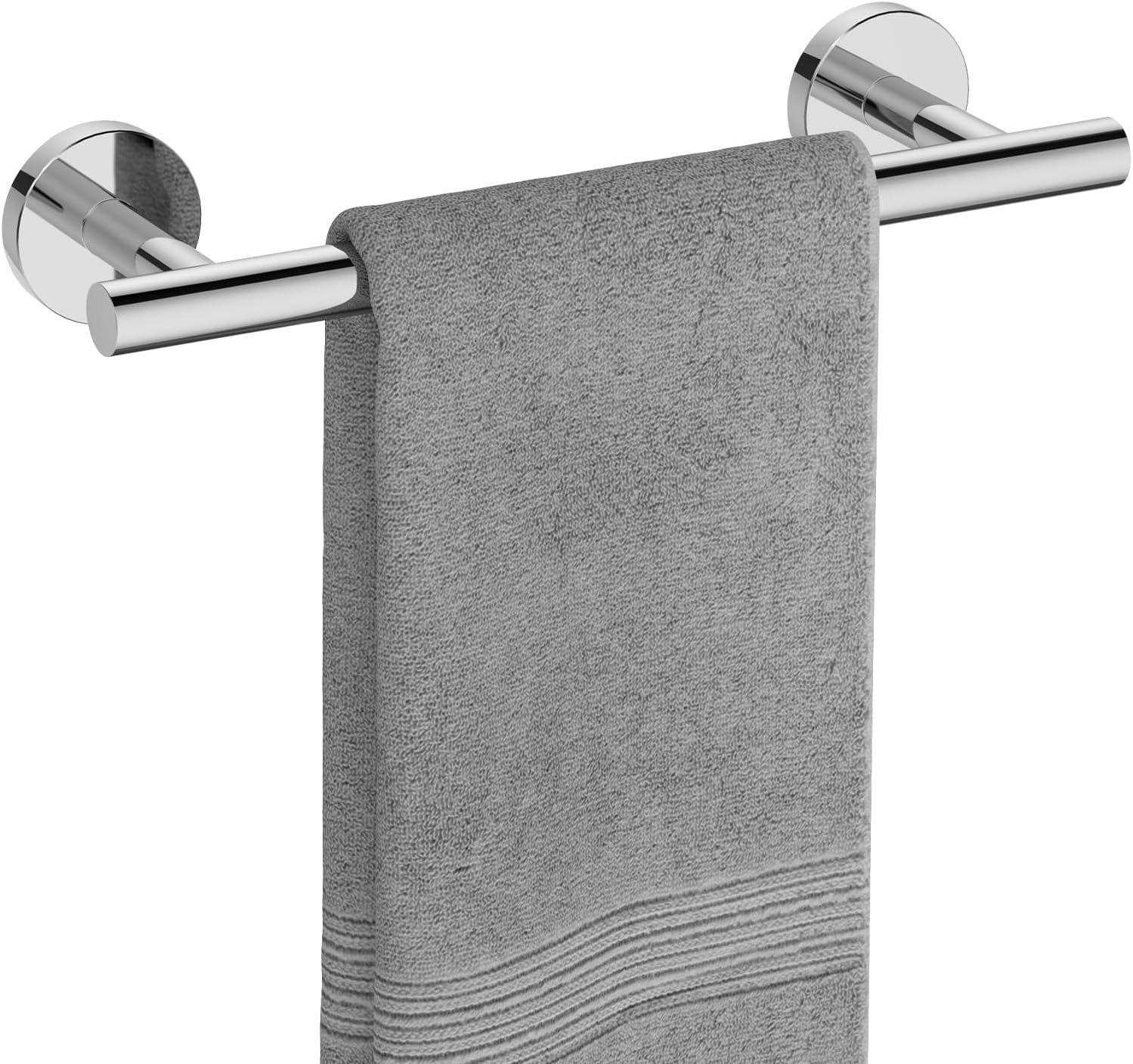 Wieszak na ręczniki ze stali nierdzewnej, odpowiedni do łazienki lub kuchni (30 cm, błyszczący srebrny)