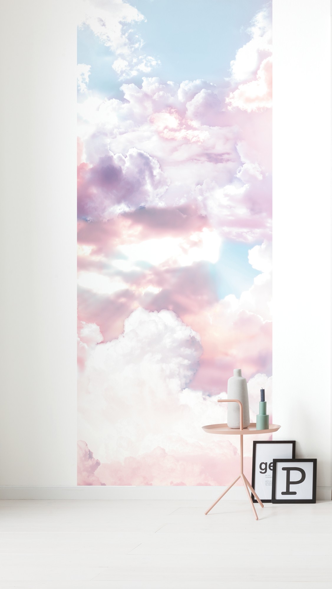 Fototapeta panel chmur różowymIniebieskim - 100 x 250 cm - SANDERS &amp; SANDERS