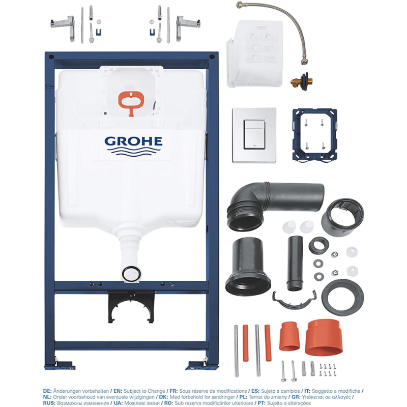 Grohe Rapid SL Pack WC bâti-support + WC suspendu sans bride avec abattant SoftClose Ceramia + plaque (GRRCE14WT01-FR) - 4
