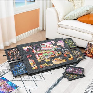 Planche De Puzzle Portable 1000 Pièces – 6 Plateaux De Tri, Inclinable, Housse 2 En 1, Support Réglable