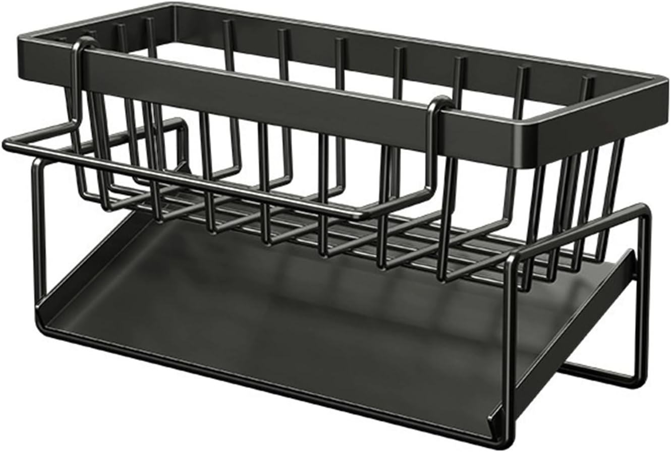 Organizer per lavello in acciaio inox con vassoio di scarico