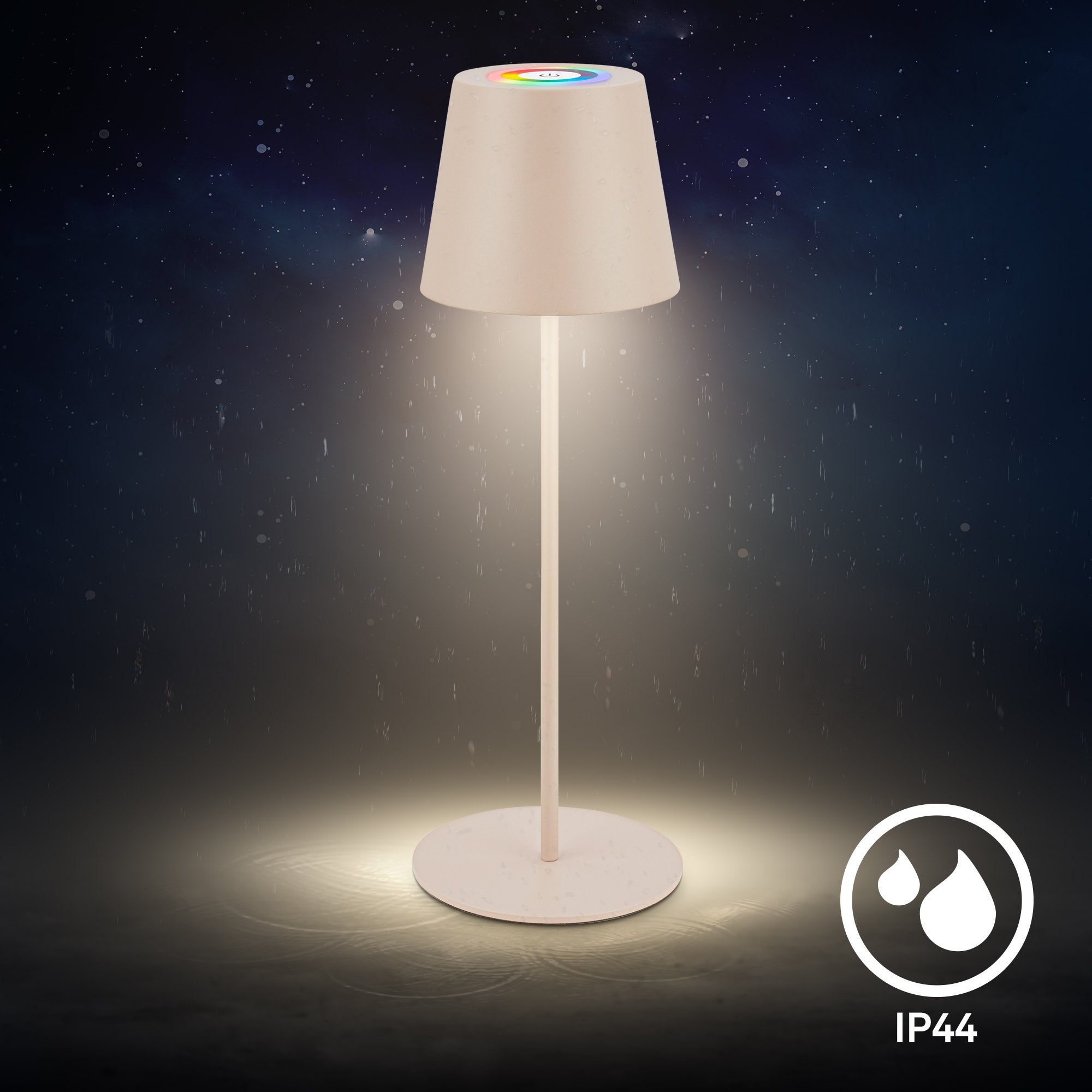Lampe de table - Brilo unplugged RGB avec adaptateur bouteille - IP44 - 120x360mm - Beige - 2,5W / 200lm - Briloner - 5