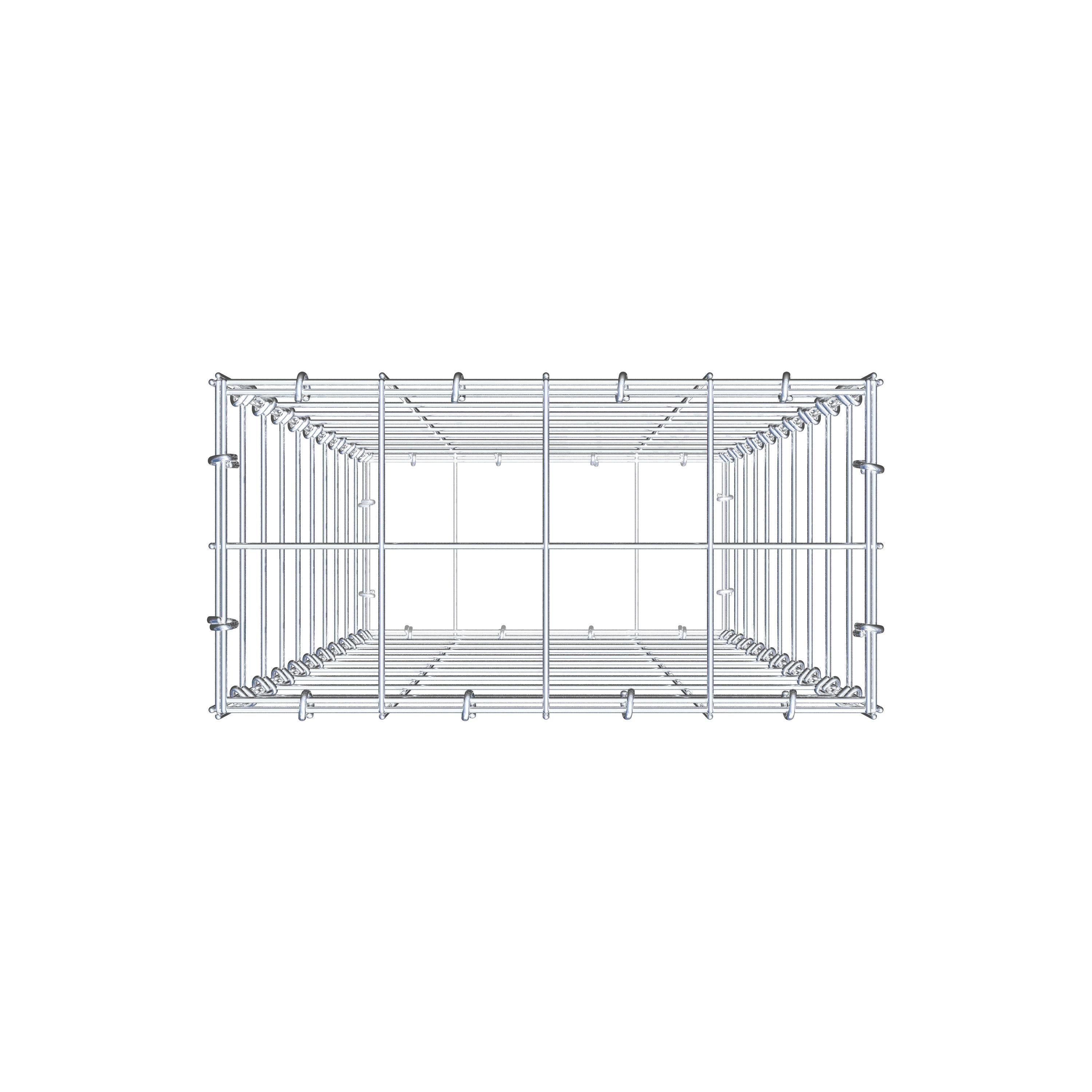 Gavión de acero galvanizado 100x40x20cm (LxAxP), malla 10 x 10cm, Anillo en C, jaula metálica para muro o jardín - 5