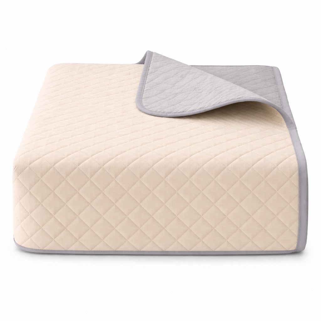 Colcha Bicolor Reversible Beige/Lino Cama 180cm Donegal Collections - 4