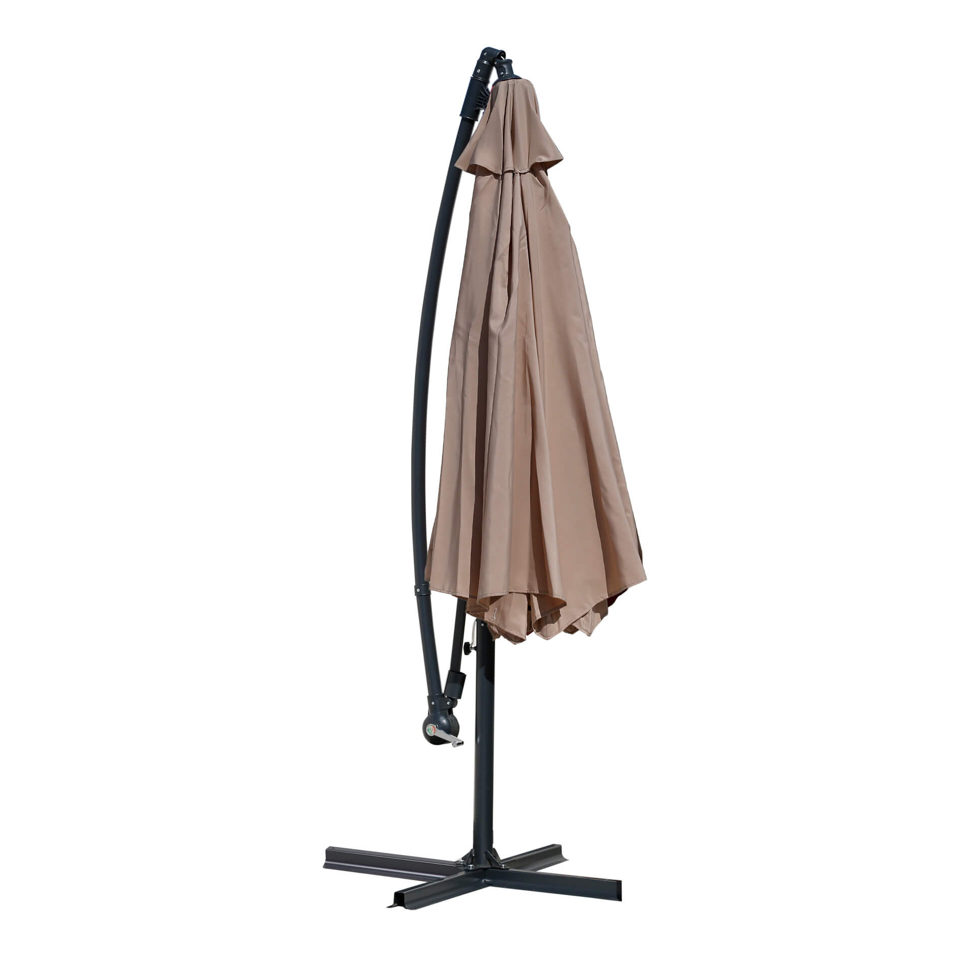 Parapluie de jardin Rebecca Mobili Parasol beige 3x3 mât décentralisér pour piscine - 5