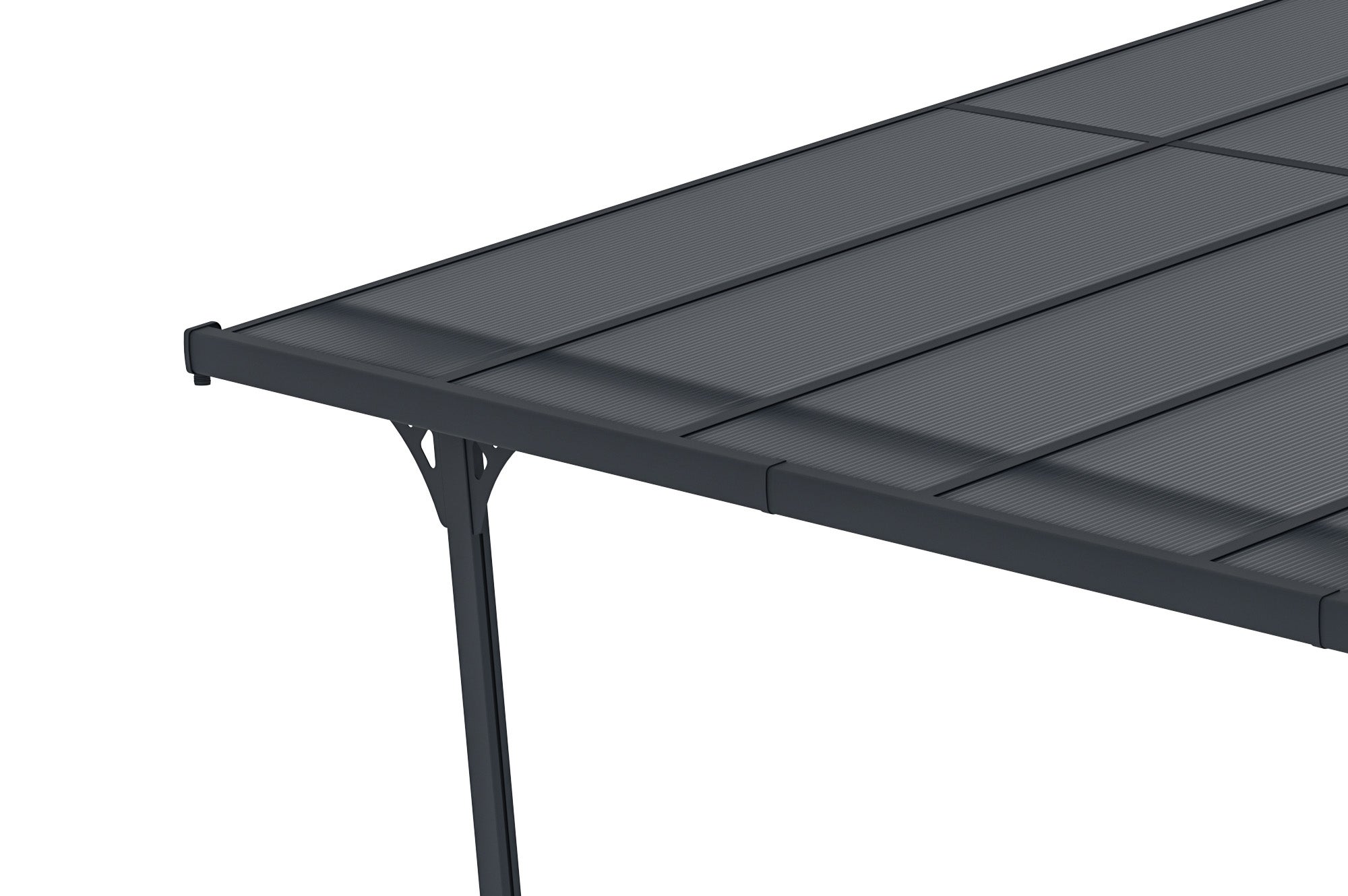 Pergola/Cochera adosada KLEO 5.5m x 3m aluminio Gris - 7