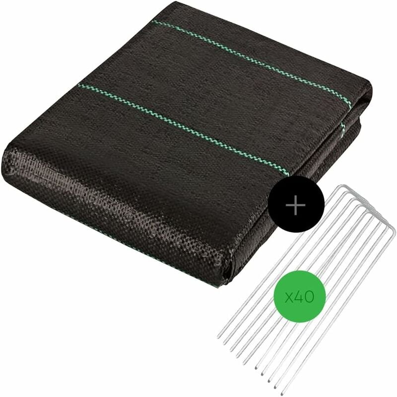 Agrowłóknina 20x2 m + 40 kołków – przeciw chwastom, odporna na promieniowanie UV – 100g/m², ogrodnictwo