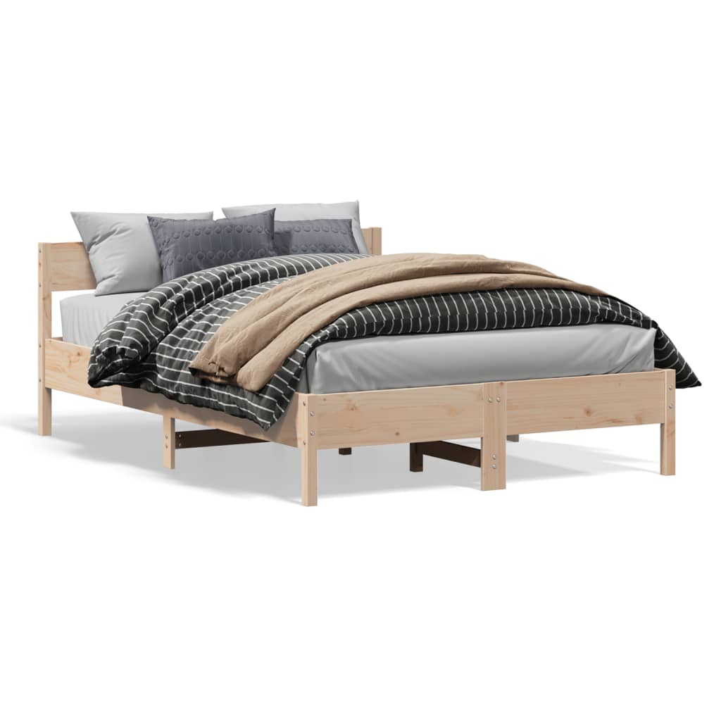 Łóżko Drewniane Rama Łóżka Sofa Brązowe Do Sypialni Pokoju 140x190 cm