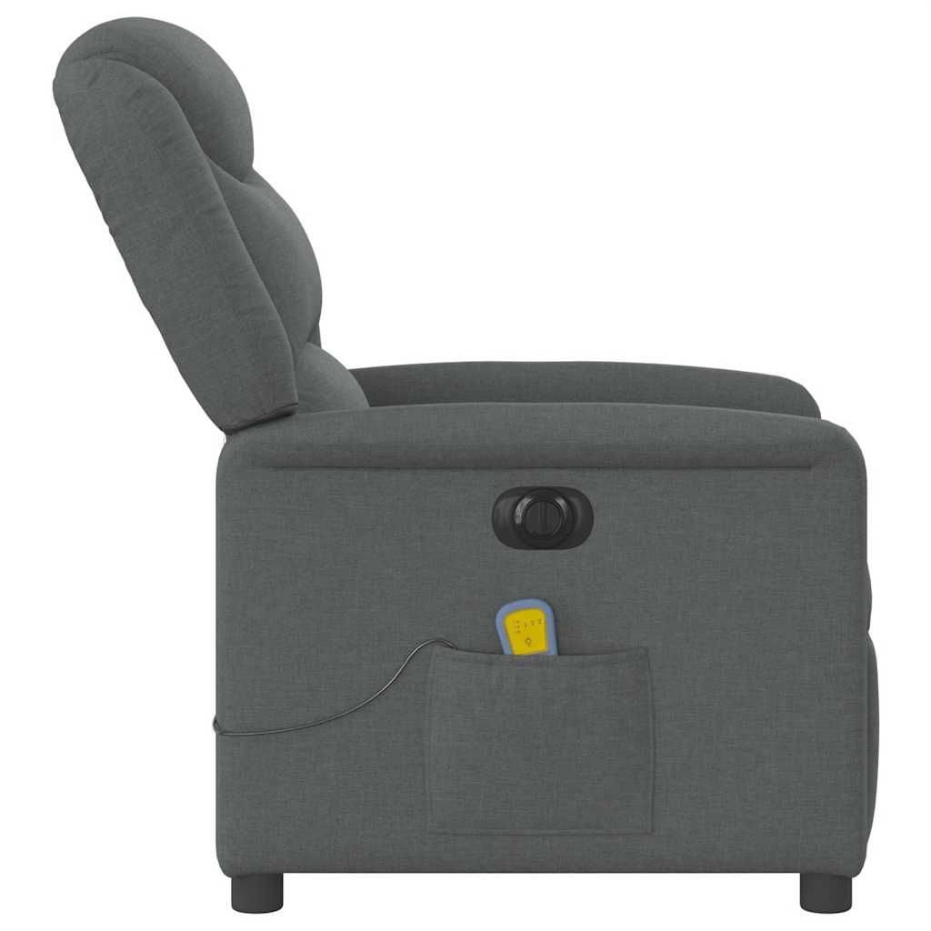 Fauteuil inclinable de massage | Fauteuil de relaxation | Chaise de relaxation électrique gris foncé tissu CFW822804 - 6