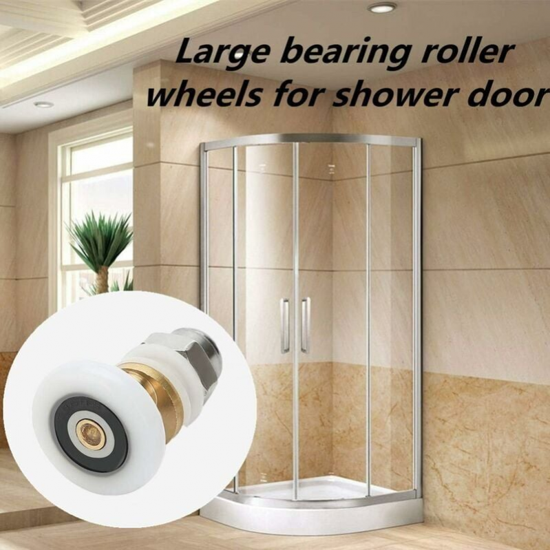 8 Pièces Roulette Porte Douche Roulettes de Porte Coulissante Cabine de Douche Porte Poulies Roue de Rechange pour Rouleau avec Diamètre de Roues 25mm - 5