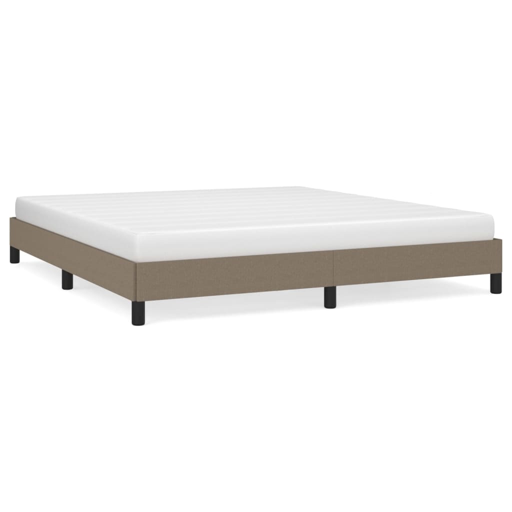 Cadre de lit sans matelas taupe 160x200 cm tissu - 2