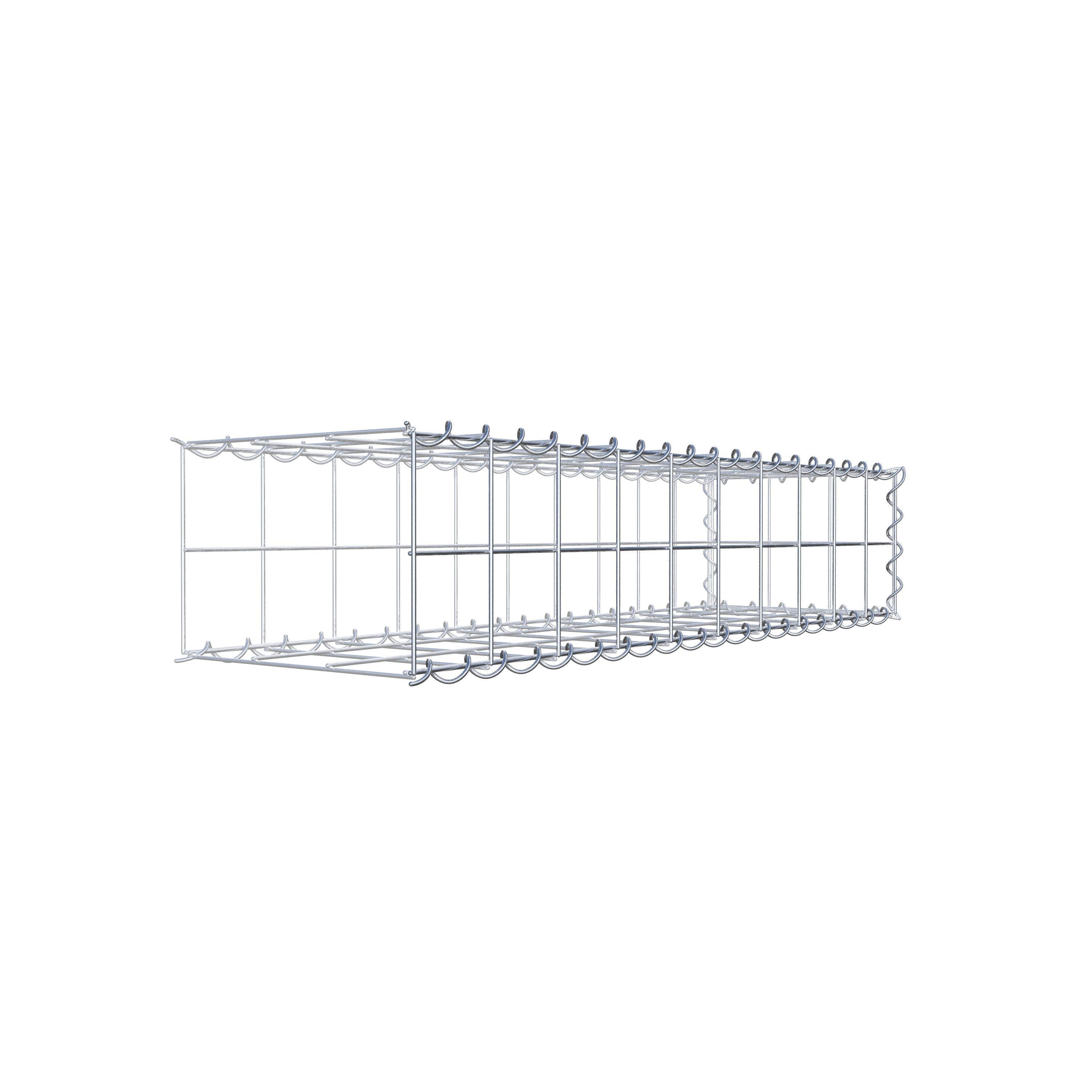 Gavión para alargar en acero galvanizado 100x20x30cm (LxAxP), malla 10 x 10cm, Espiral, sin rejilla frontal - 3