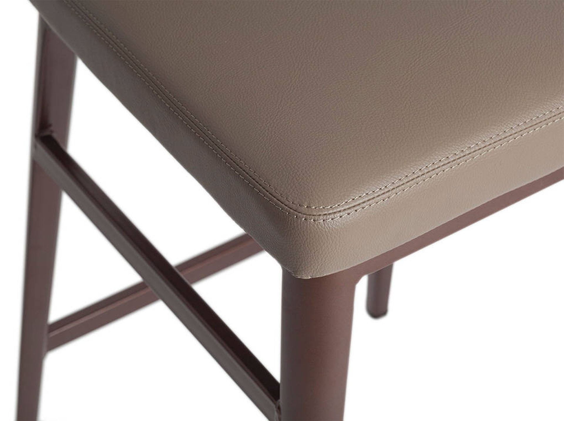 ANGEL CERDA Tabouret en similicuir vison foncé - 5