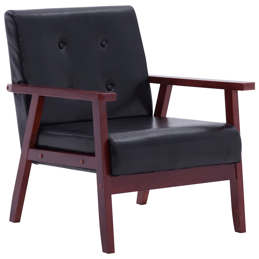 vidaXL Ensemble de canapés 2 pcs noir similicuir - 5