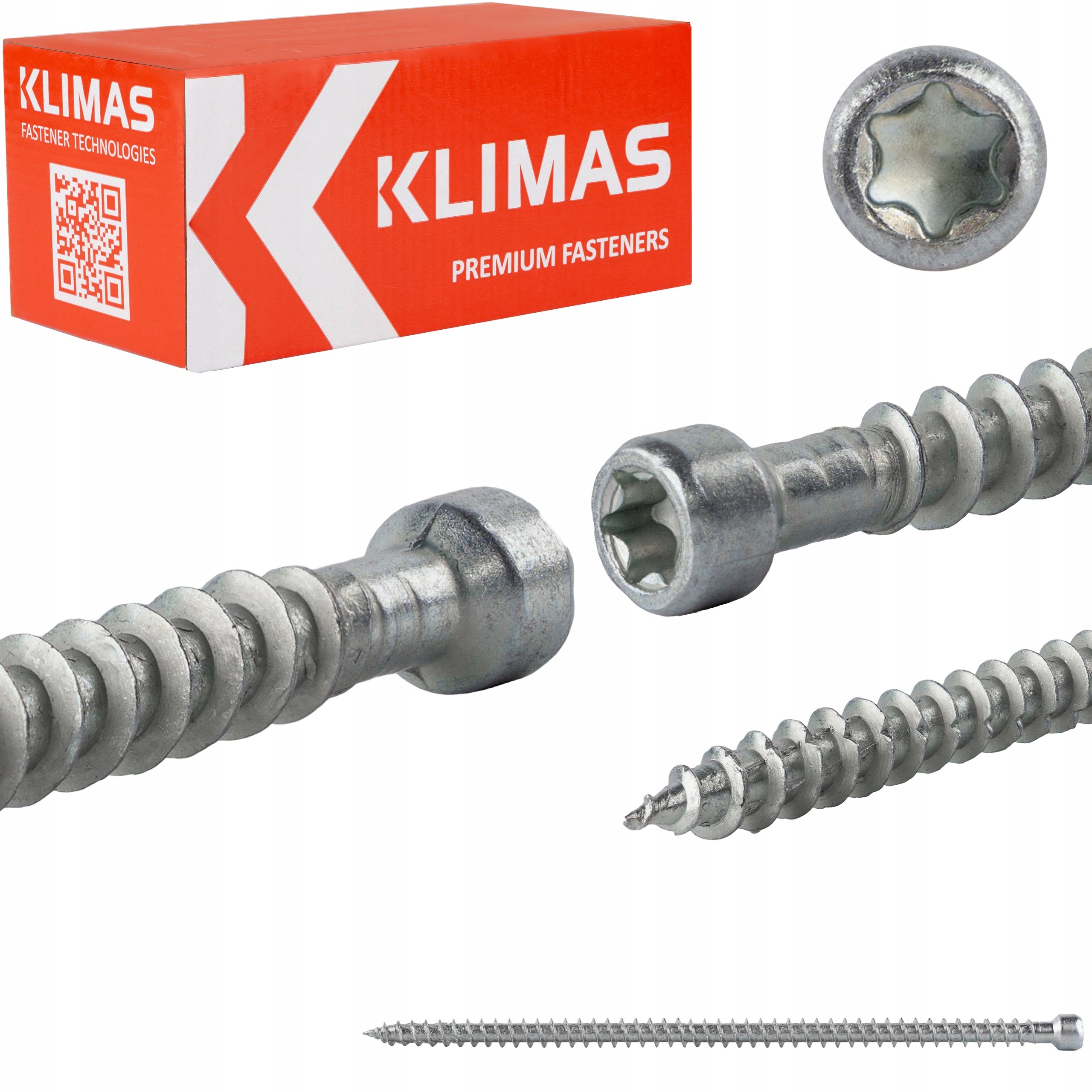 Wkręty konstrukcyjne Klimas WKFC Pełny gwint Łeb walcowy 8x200 mm 50szt