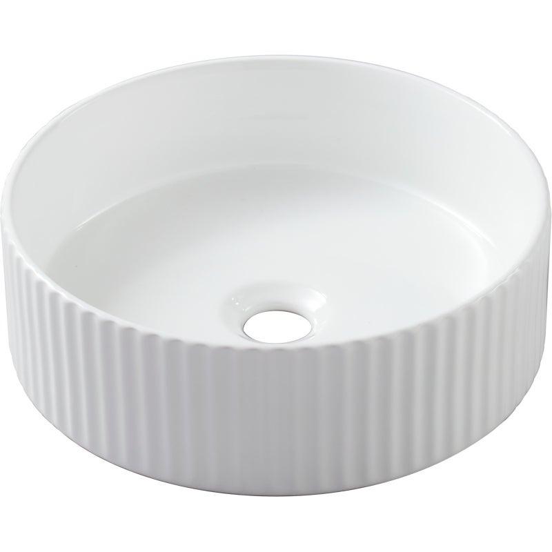 Vasque à poser striée ø36cm blanche - Ania - 2