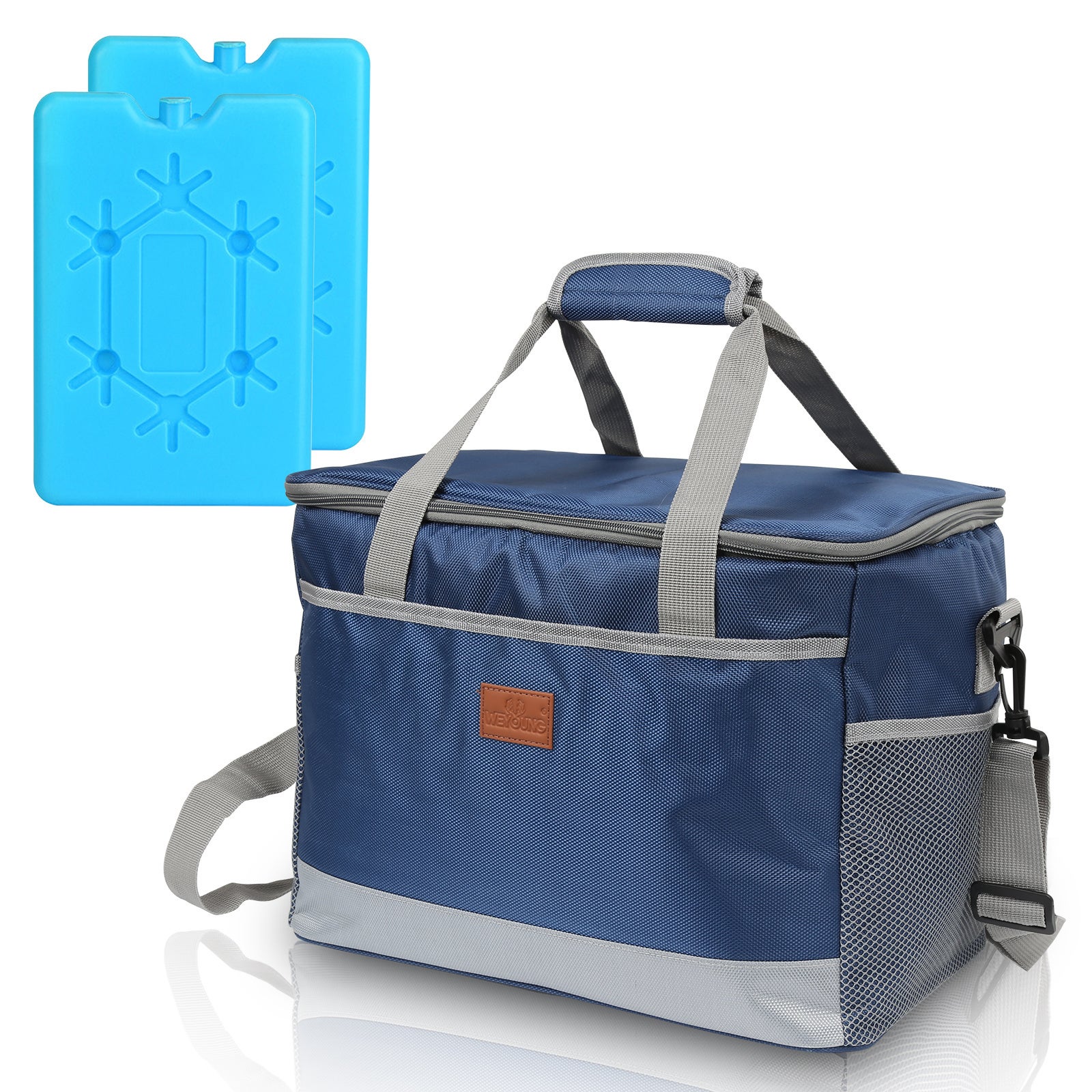 Bolsa térmica de 33l - lonchera plegable - bolsa de almuerzo para hombre, mujer y niño, nevera flexible térmica para trabajo, picnic y campamento azul