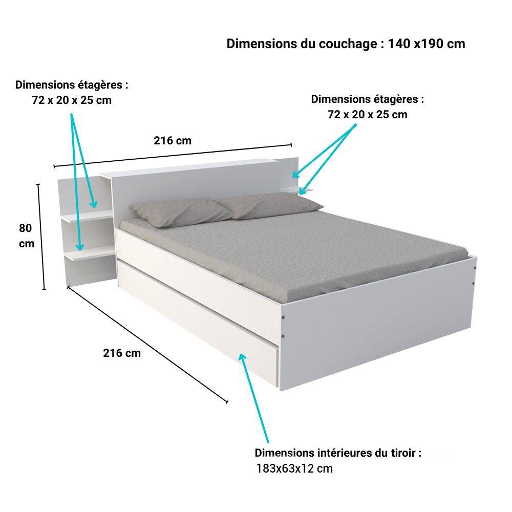 Lit rangement Will--Blanc - 3