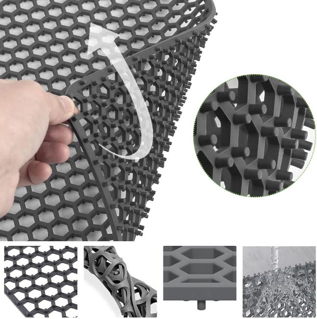 Tapis Évier Épais Silicone Noir Double Face Antidérapant - Séchage Rapide Et Drainage Tapis Évier Épais Silicone Noir Double Face Antidérapant - Séchage Rapide Et Drainage