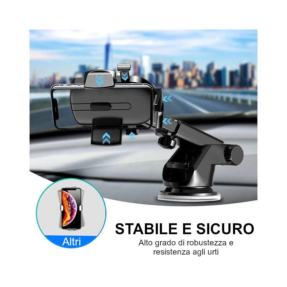 ipow Supporto Cellulare con Ventosa per Auto Supporto Smartphone con Braccio Orientabile Porta Cellulare Uiversale per Cruscotto e Parabrezza Rotazione 360° per iPhone Huawei Xiaomi ecc