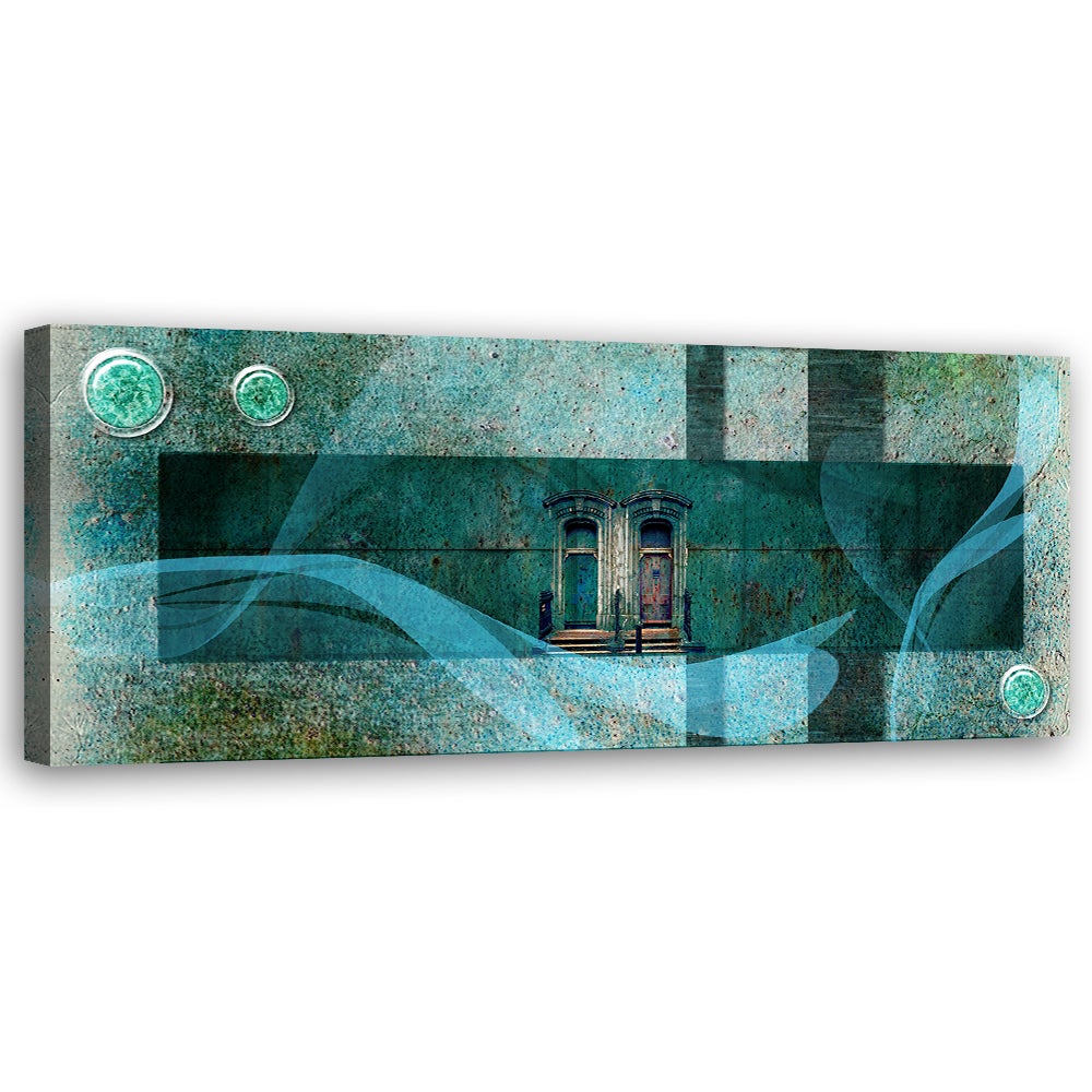 Obraz na płótnie, Turkusowa abstrakcja 150x50