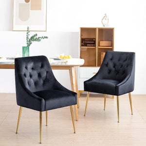 Set Di 6 Sedie Da Cucina In Plastica Con Braccioli E Gambe In Metallo – Design Moderno Per Sala Da Pranzo – Nero