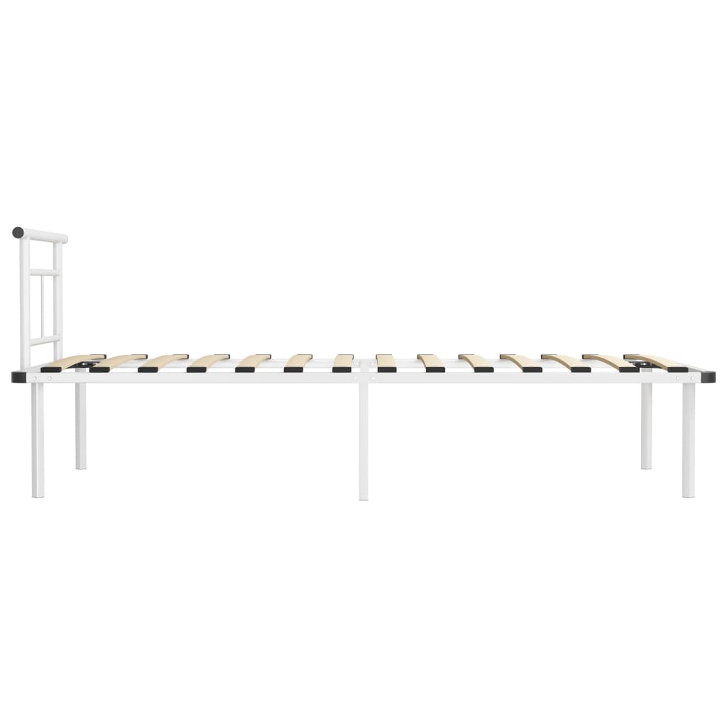 Cadre de lit Blanc Métal 90x200 cm - 4