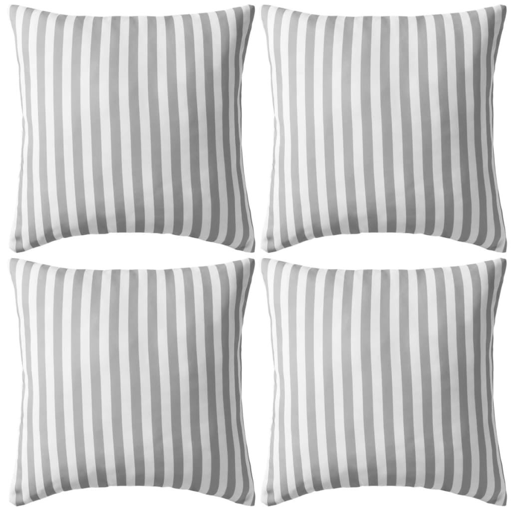 Maison exclusive - cojines para exterior a rayas 45x45 cm gris 4 unidades