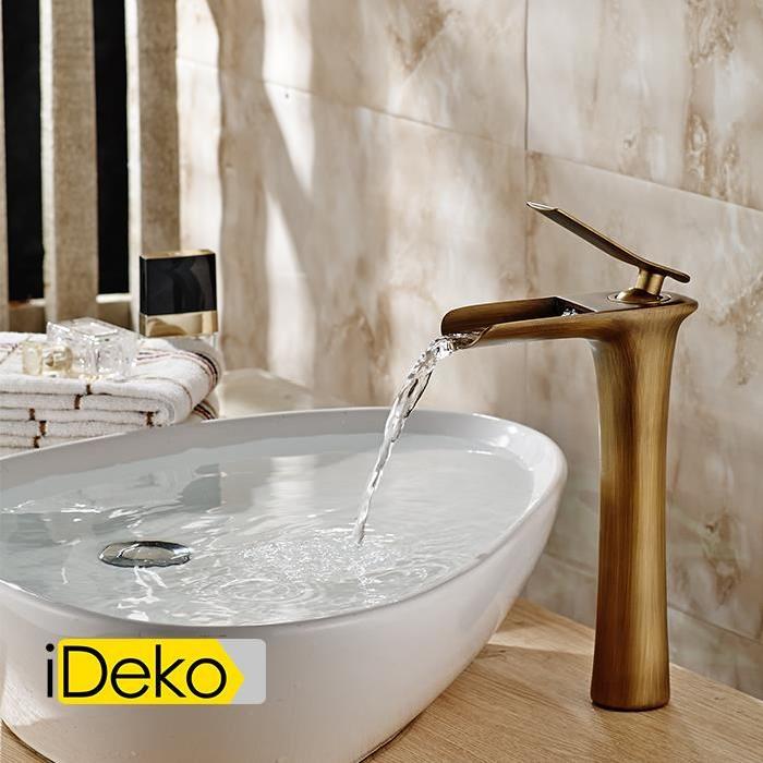 TRE Home Rubinetto Bagno Nero Opaco A 1 Foro - Lavabo In Acciaio Inox Con Maniglia Singola, Design Moderno - 2
