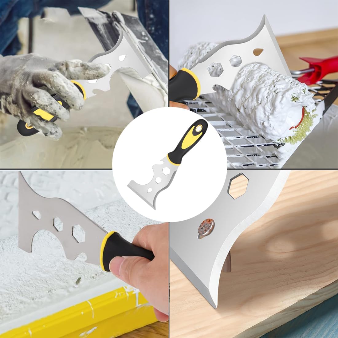 13-En-1 Outil De Peintre Acier Inoxydable Couteau à Mastic Grattoir à Peinture Pour Cloisons Sèches Couteau à Mastic Plâtre Peinture - 6