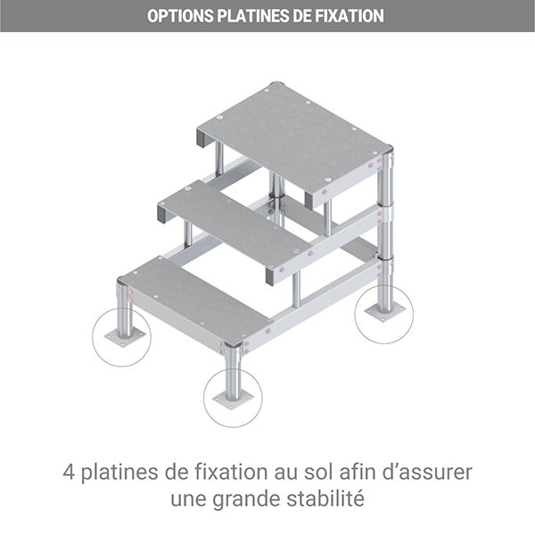 Marchepied 3 marches - Hauteur de travail max. 2.63m - MP3 - 4