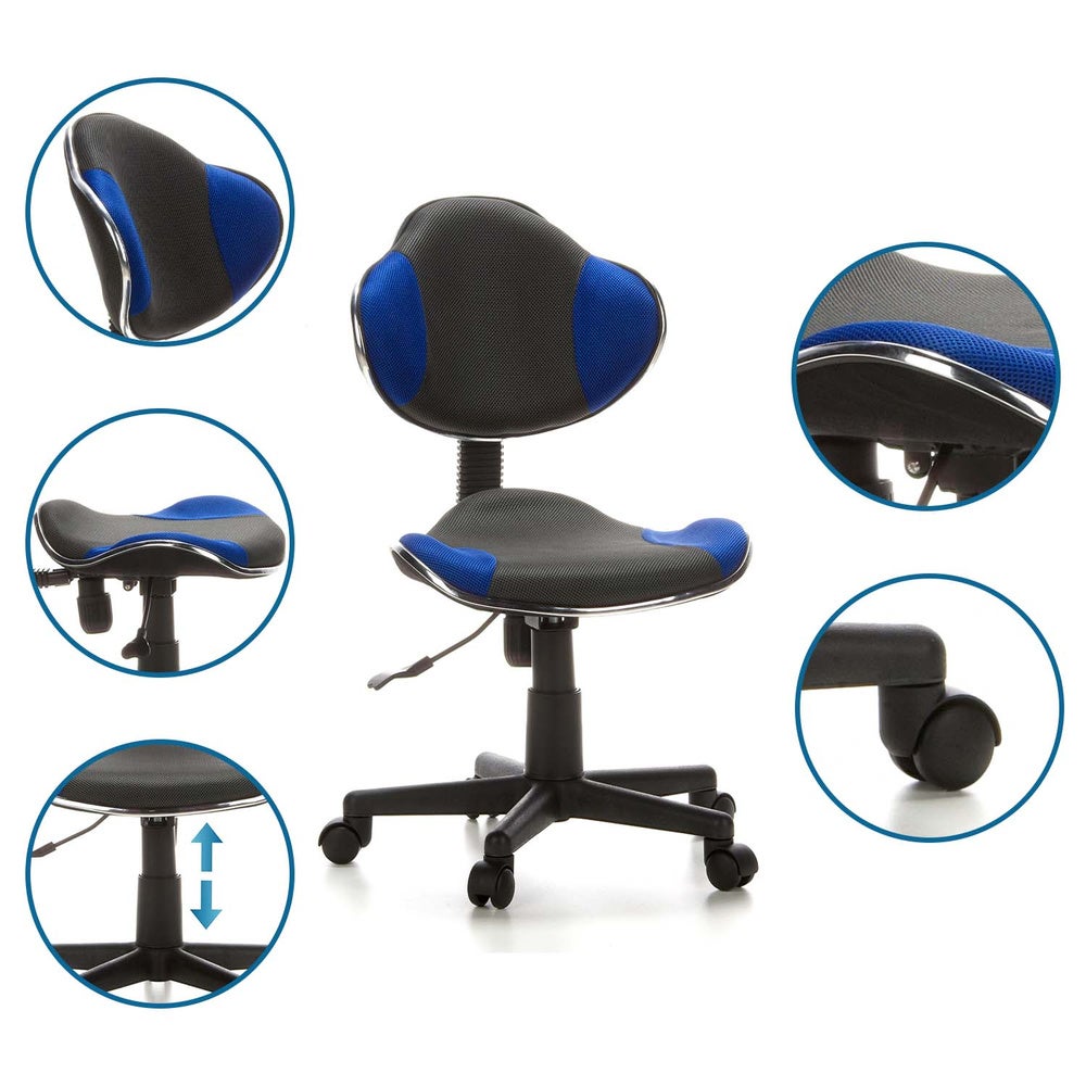 Sedia da ufficio per bambini / sedia girevole KIDDY GTI-2 tessuto grigio / blu hjh OFFICE - 2