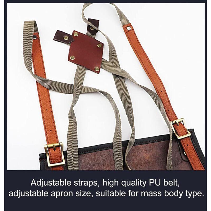 Tablier de chef pour hommes femmes tablier en cuir imperméable avec poches sangles croisées pour cuisine barbecue cuisine barbier Barista tablier - 4