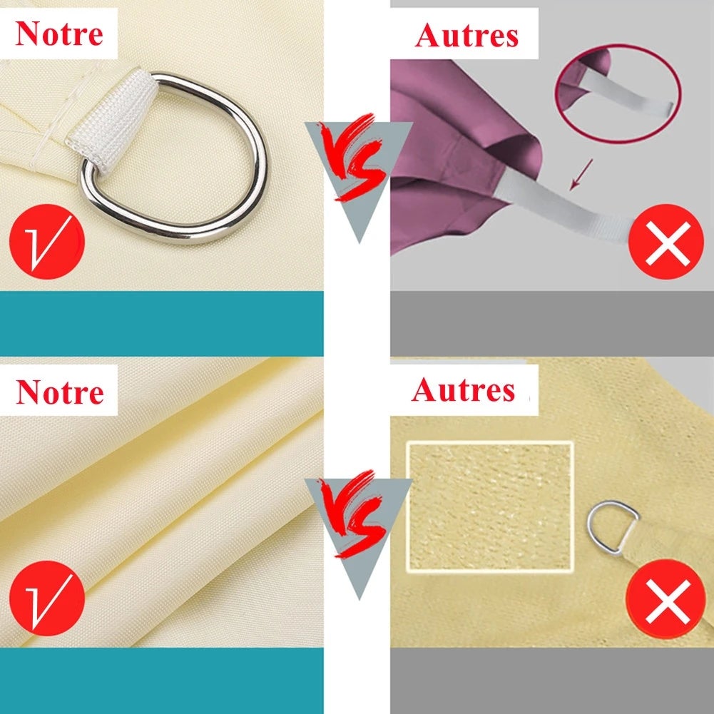 COONOOR Tendalino parasole impermeabile, protezione solare, tenda da campeggio, grande, per tenda da sole da esterno, giardino, patio - 2 x 3 m - 5