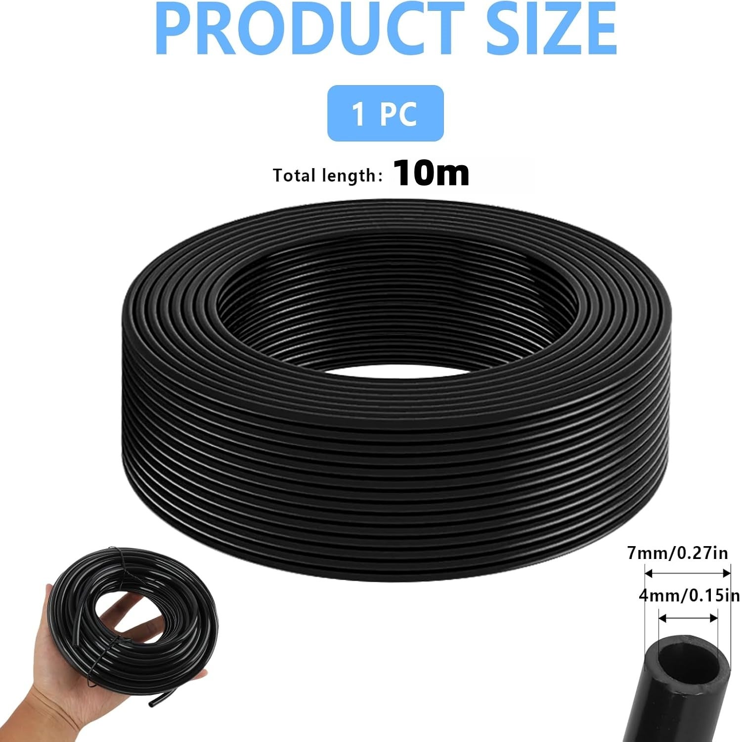 Tuyau micro-irrigation 4/7mm de 10m, arrosage automatique goutte à goutte, pour plantes, fleurs, bonsaï, jardin et terrasse - 2