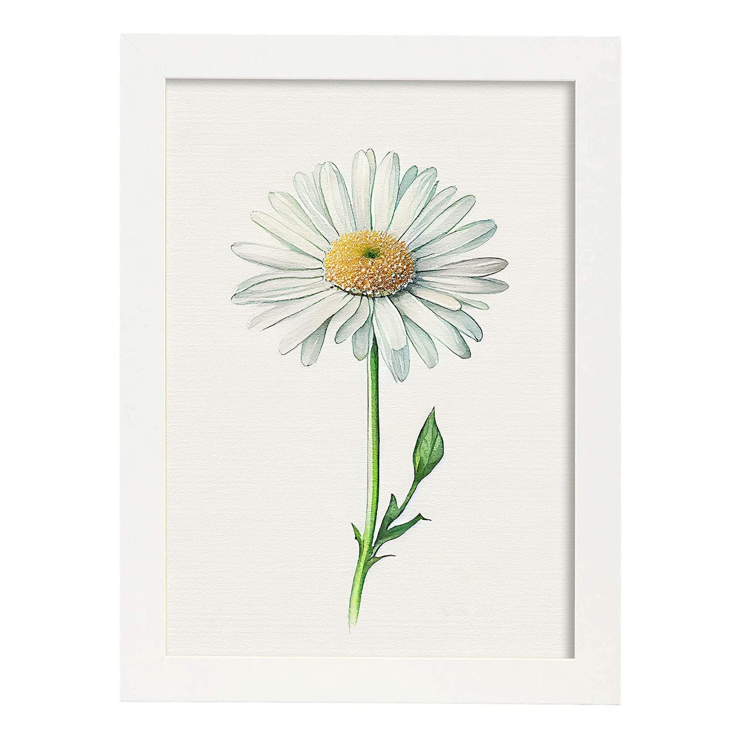 Nacnic poster de margarita estilo nórdico ilustraciones de botánica con flores y plantas en acuarela diseño moderno y modelo 1 a3 con marco blancos