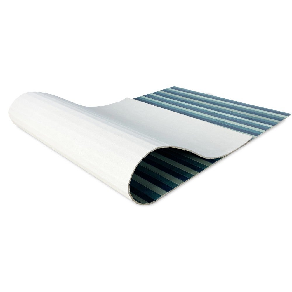 TAPIS de CUISINE WOODY en BOIS de BAMBOU, BLEU, VERT d'eau, à l'ombre toutes les mesures Cm. 50x120 - 3