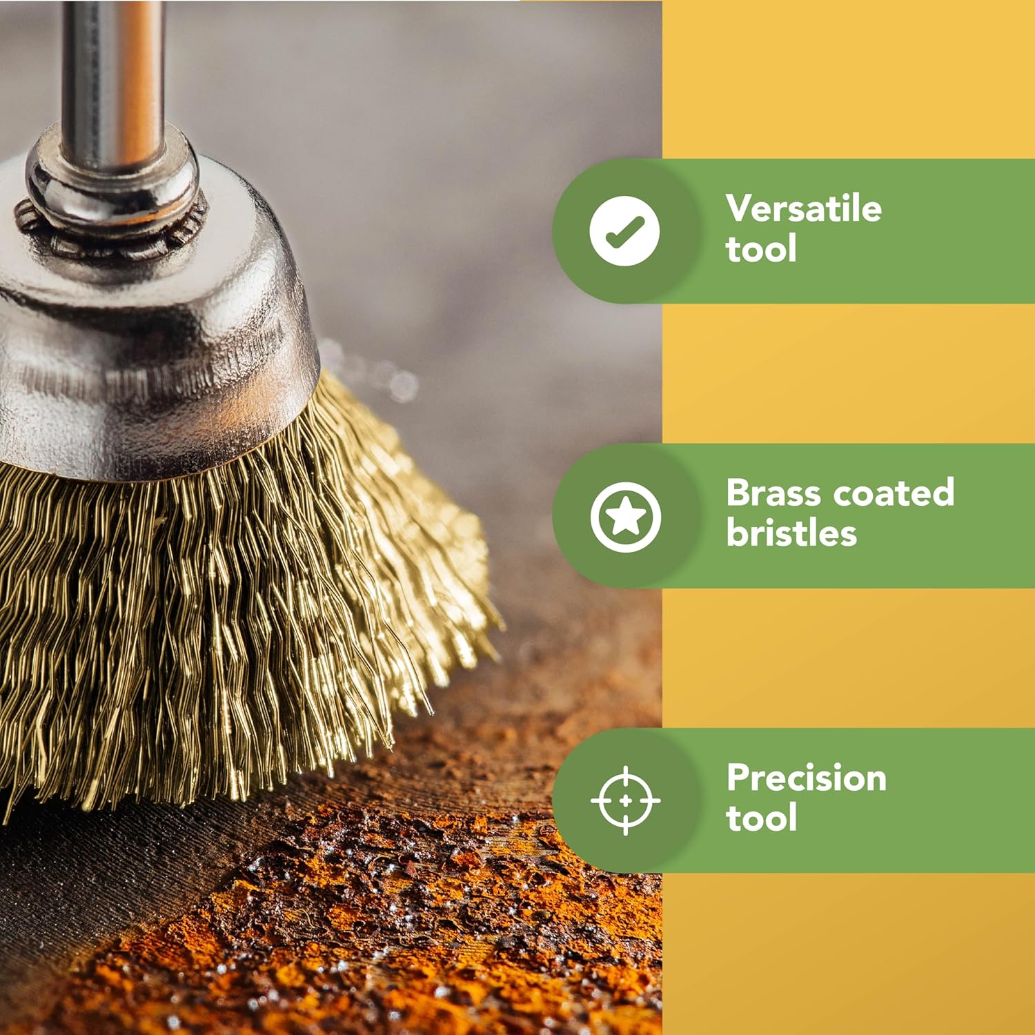 Spazzola metallica per trapano - Set di 9 spazzole per trapano per pulizia, rimozione della ruggine, lucidatura e sverniciatura - 6