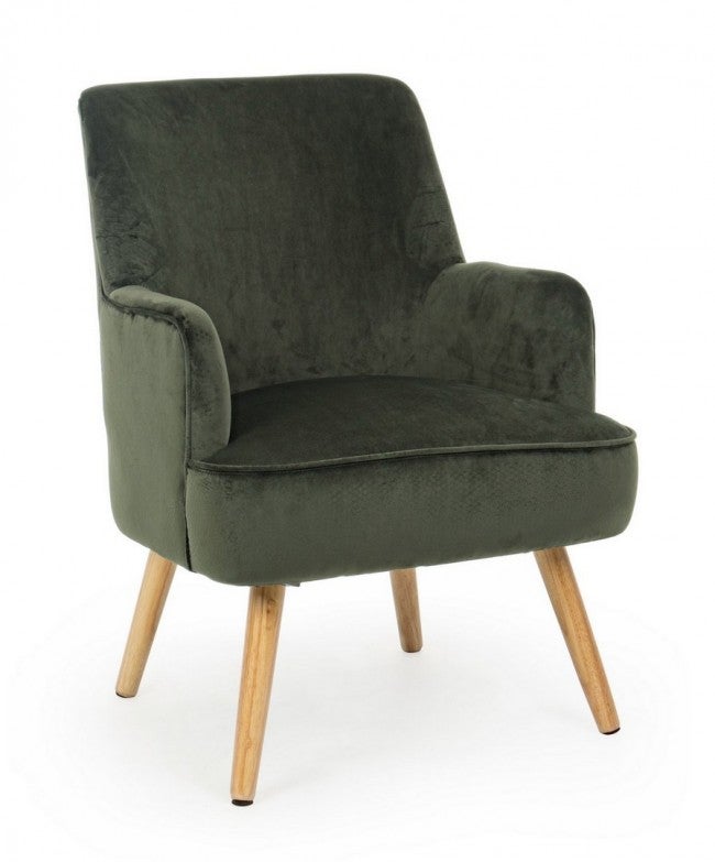 Fauteuil de salon vintage en velours vert foncé ADELINE 60x67x h79 cm - 4