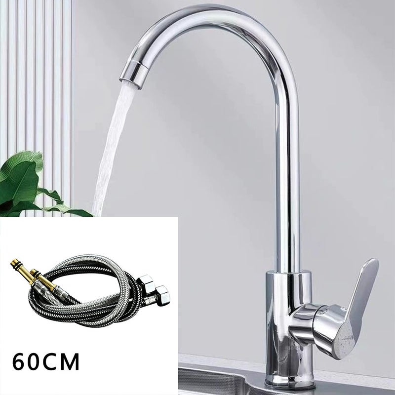 Bateria kuchenna z mieszaczem i elastyczną wylewką, bateria kuchenna, obrotowa 360° elastyczna bateria kuchenna, czarna