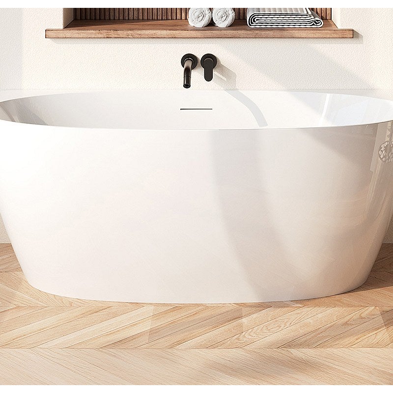 Biała półwolnostojąca wanna - 203 L - Akryl - 150 x 72 x 58 cm - AMOSARI