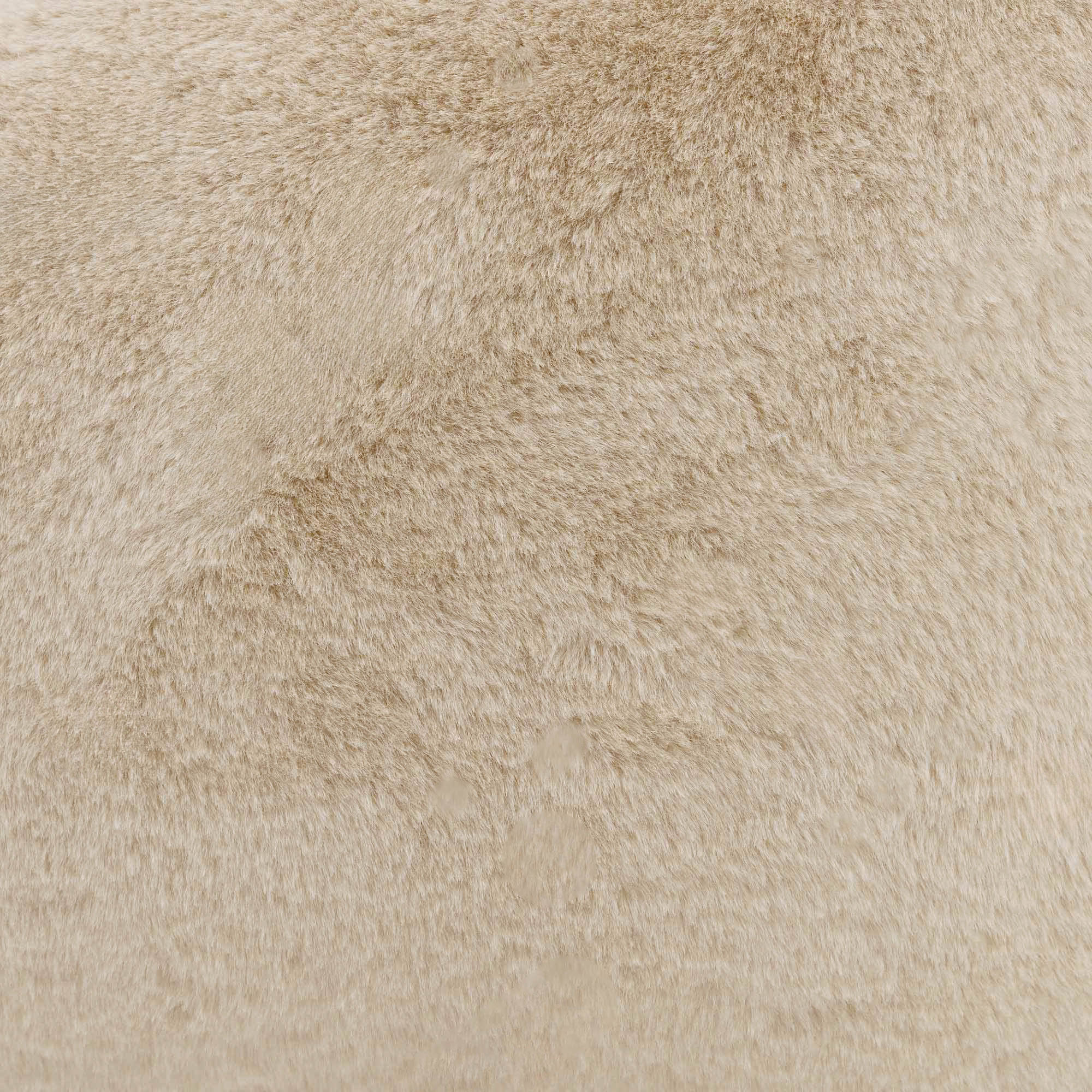 Pouf classique Icon en imitation fourrure luxueuse de lapin, beige, salon, chambre, 85x85cm, Made in Allemagne, Oeko-Tex® - 7