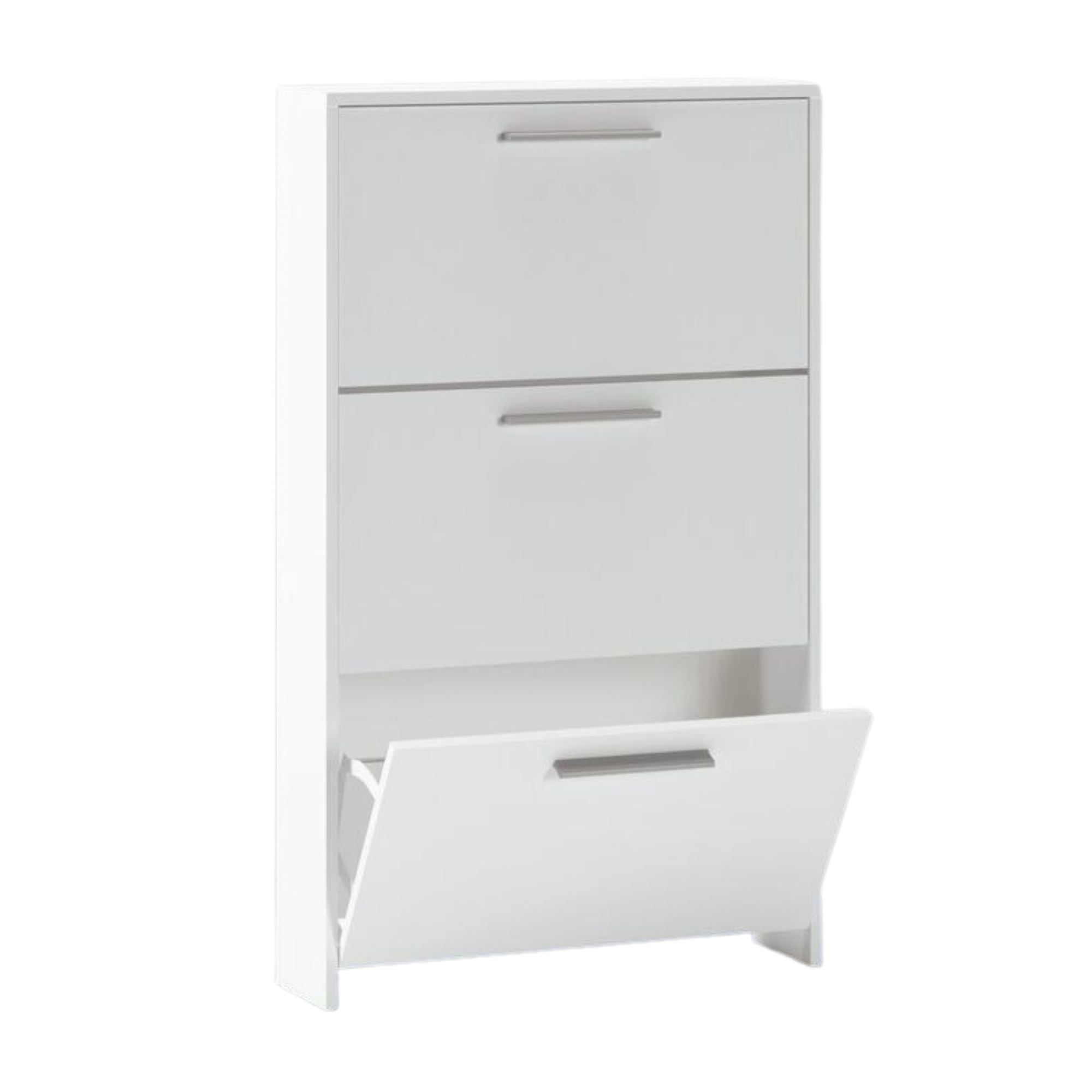 Meuble à Chaussures Entrée Avec Banc Escamotable - 89,5 X 25 X 100 Cm - Blanc, 2 Portes, étagères Réglables - Pour Couloir, Séjour