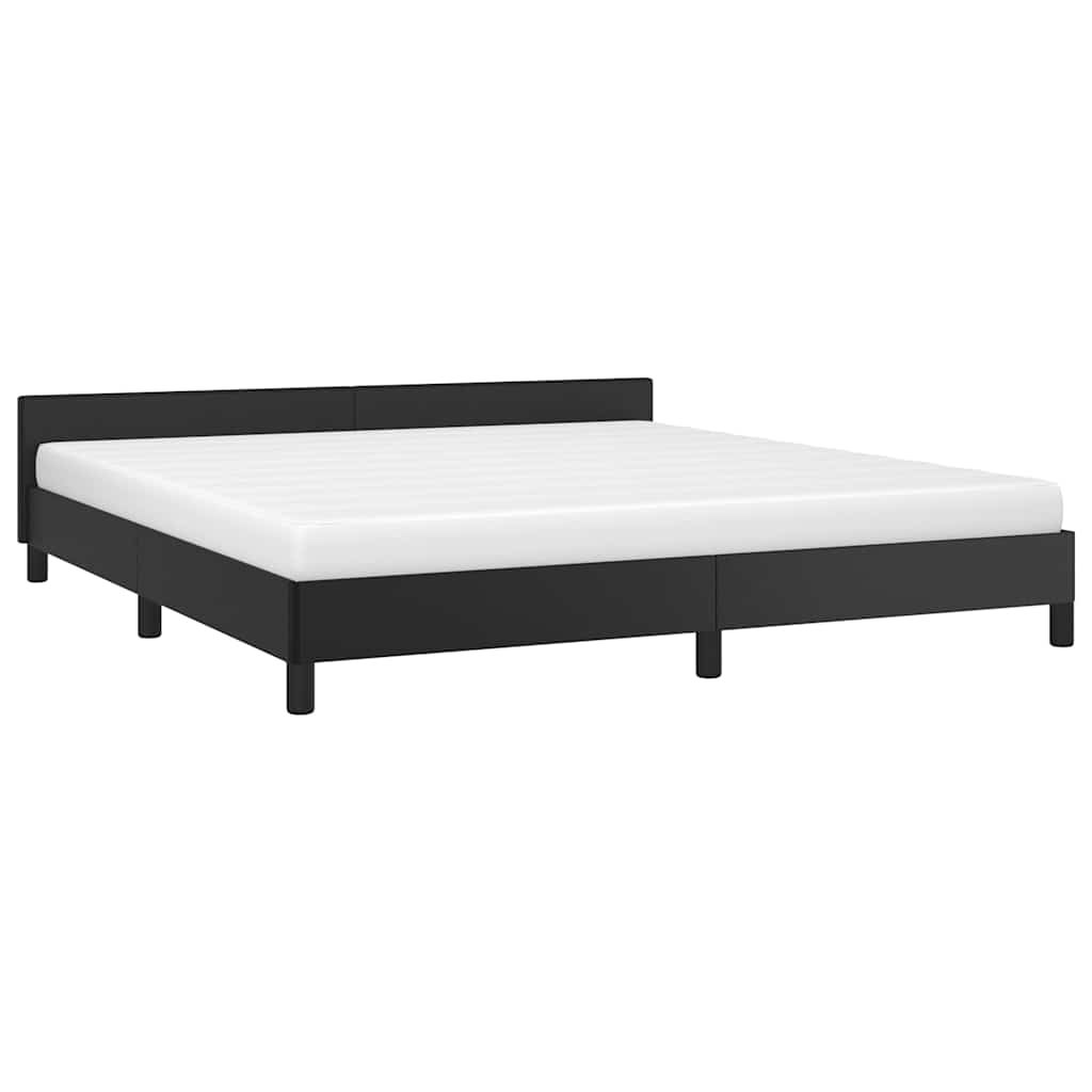 Cadre de lit avec tête de lit, sans matelas, noir, 180 × 200 cm - 3