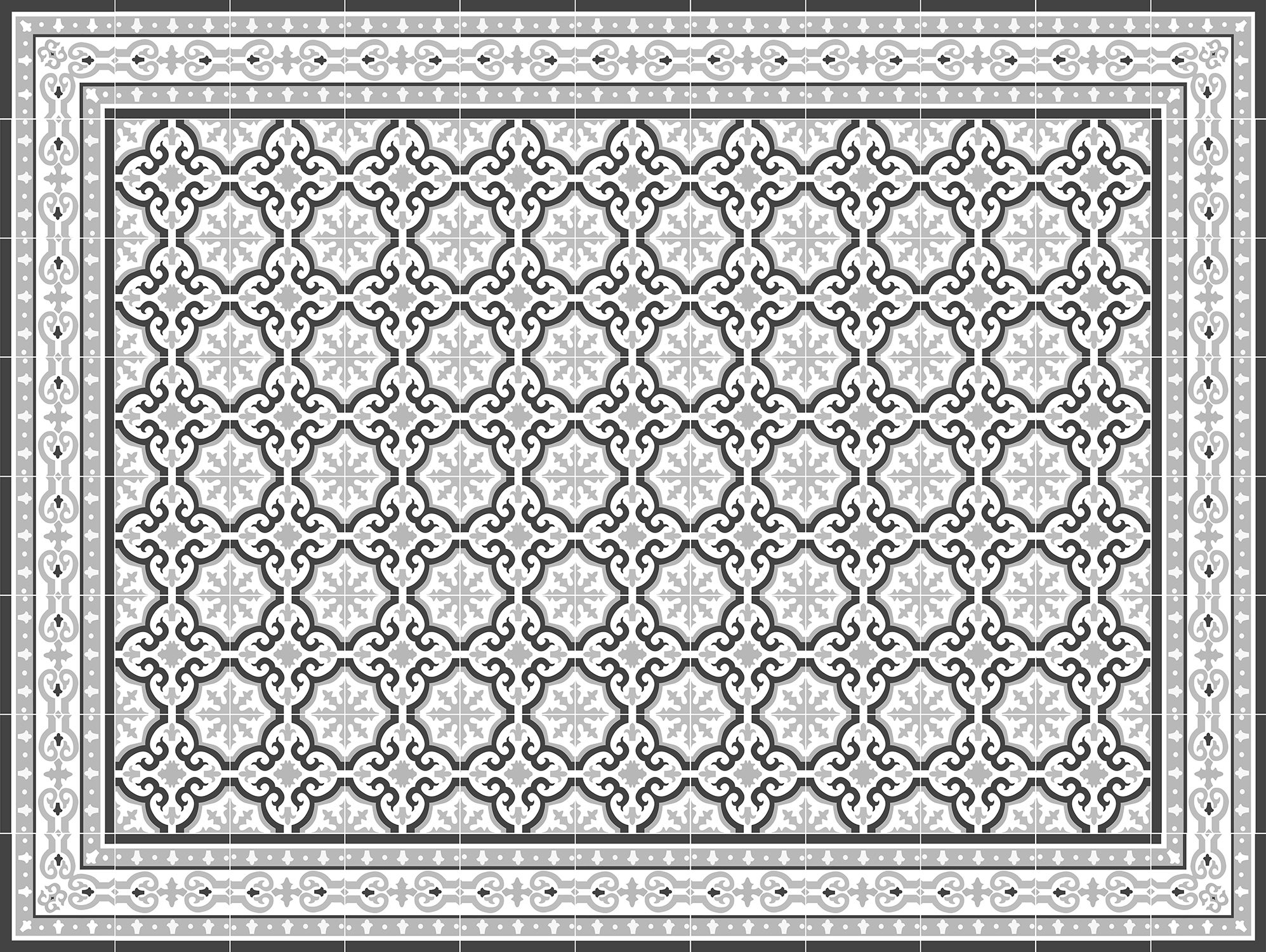 Alfombra de vinilo colette 100x133 cm - pvc antideslizante, vinilica para cocina o salón, lavable, estilo hidraúlico
