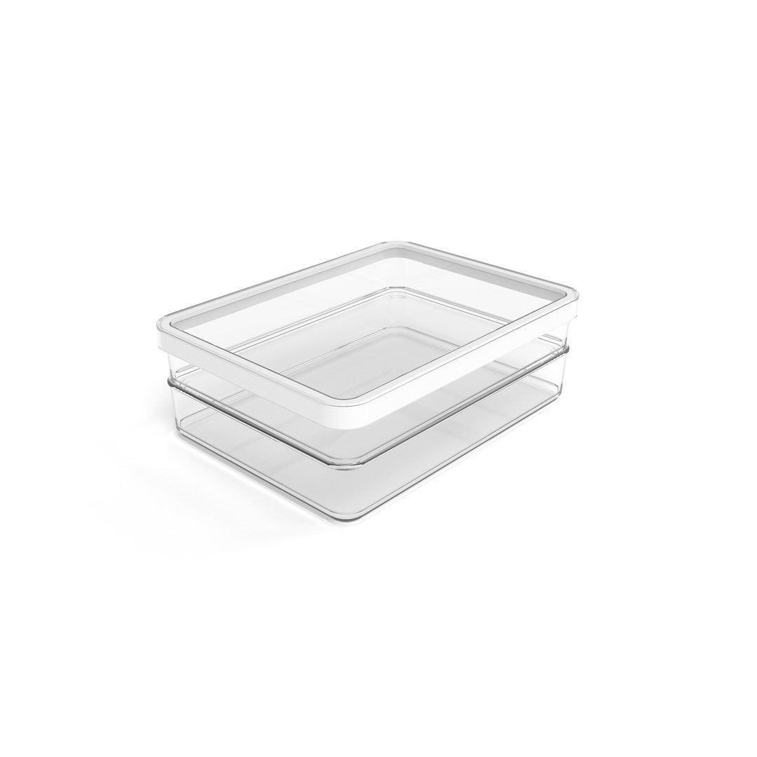 Contenedor Rotho de 2 niveles tipo loft en San Transparente con Tapa Blanca LT0.85 - 2