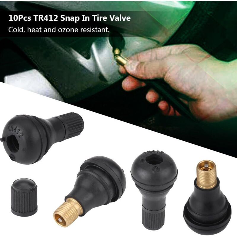 Valve Roue Tracteur Tondeuse,Valve Tr412,Lot De 10 Bouchons Anti-Poussière De Valve De Pneu Pour Voiture - 2