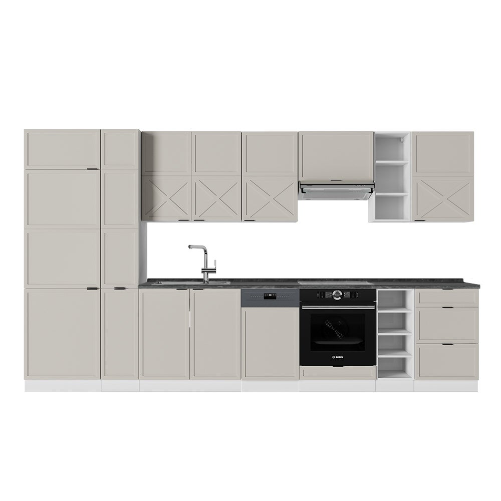 Vicco Cuisine en angle Chêne noir brillant/blanc 160x190cm , PT