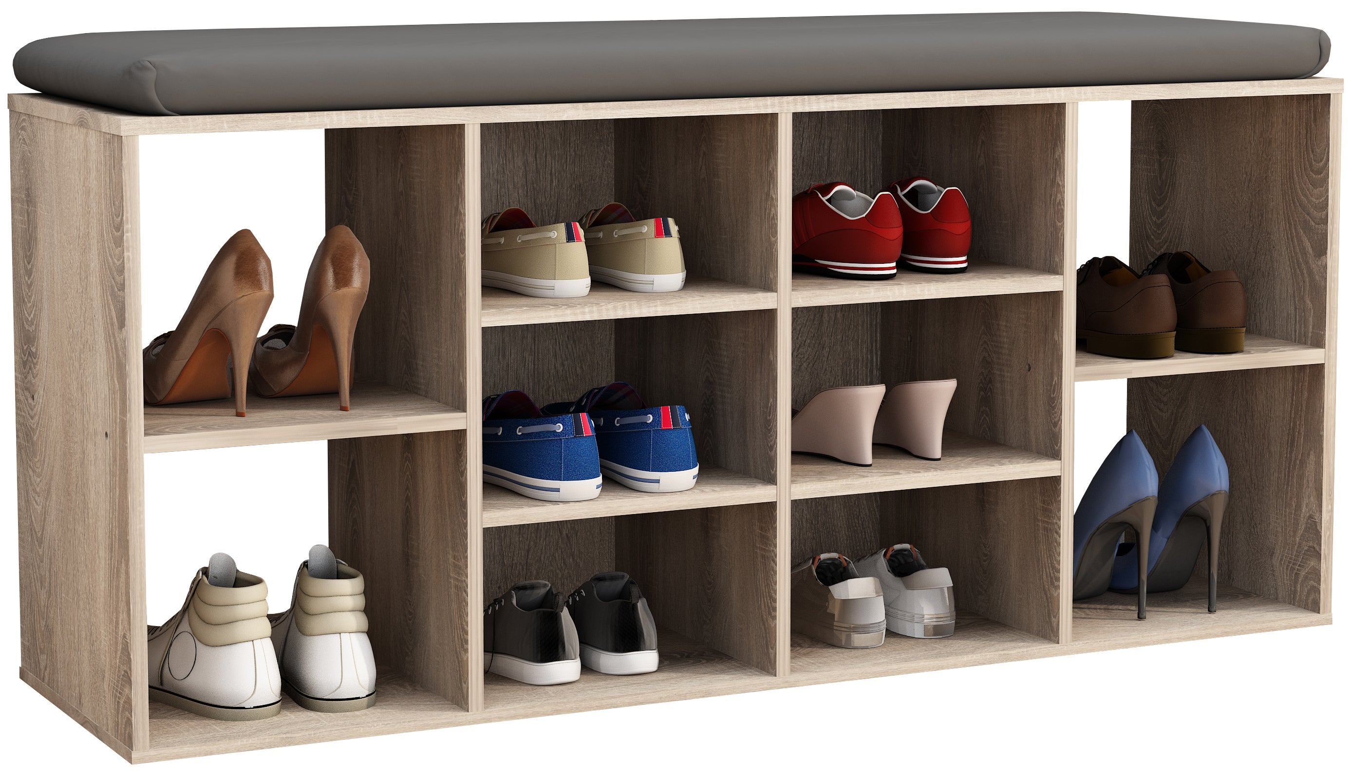 VCM Stojak na buty Hinsol Sonoma Oak H. 50 x B. 104 x T. 30 cm