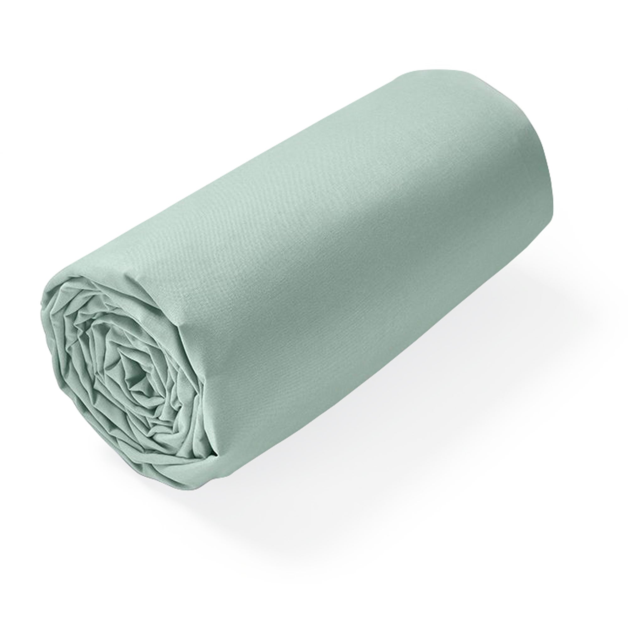 Drap housse uni 130x190 cm bonnet 30 cm coton ALTO vert fleur d'amandier - 3